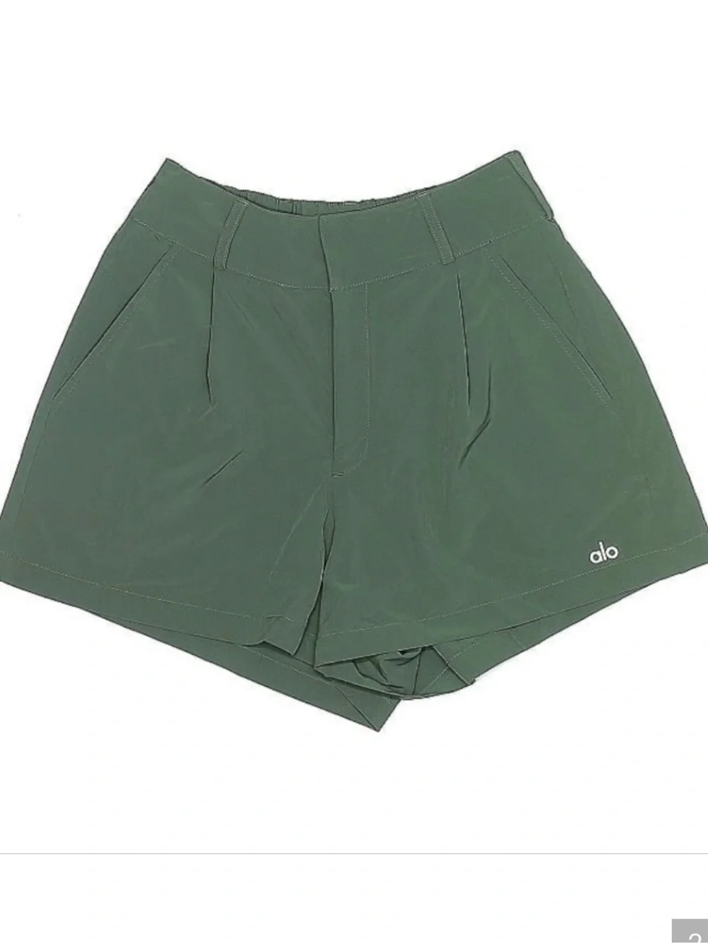 ALO Yoga High-Rise Shorts in Sage - Picture 2 of 5